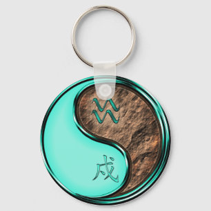 Aquarius & Earth Dog  Keychain