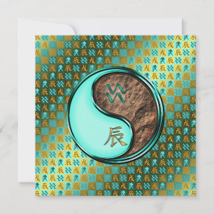 Aquarius & Earth Dragon Card