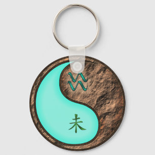Aquarius & Earth Goat Keychain