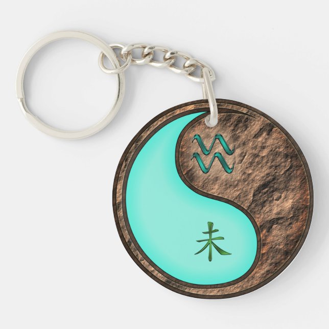 Aquarius & Earth Goat Keychain (Front)