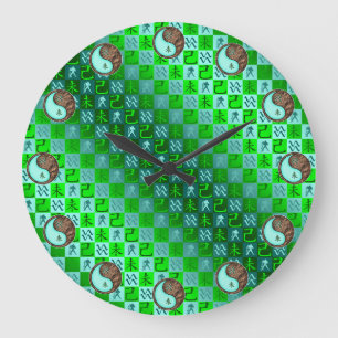 Aquarius & Earth Goat Large Clock