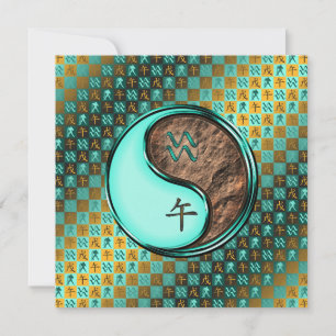 Aquarius & Earth Horse Card