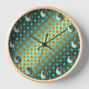 Aquarius & Earth Horse Clock