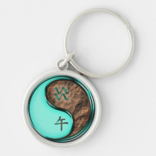 Aquarius & Earth Horse Keychain