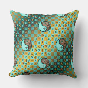 Aquarius & Earth Horse Throw Pillow