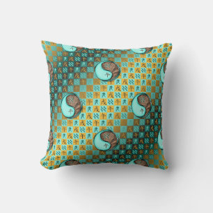 Aquarius & Earth Horse Throw Pillow