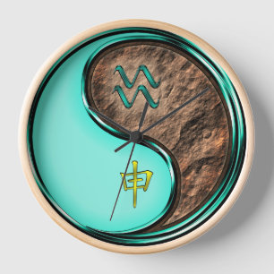 Aquarius & Earth Monkey Clock