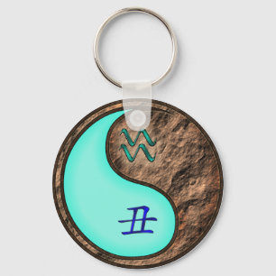 Aquarius & Earth Ox Keychain