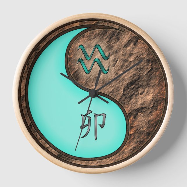 Aquarius & Earth Rabbit Clock (Front)