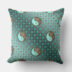 Aquarius & Earth Rabbit Throw Pillow