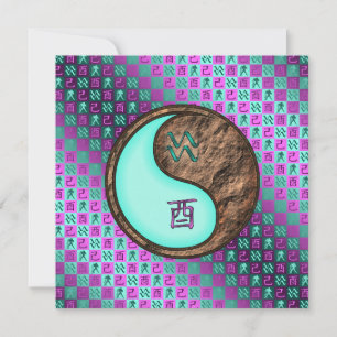 Aquarius & Earth Rooster Card