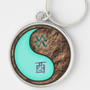 Aquarius & Earth Rooster Keychain