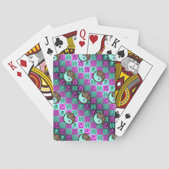 Aquarius & Earth Rooster Playing Cards (Back)