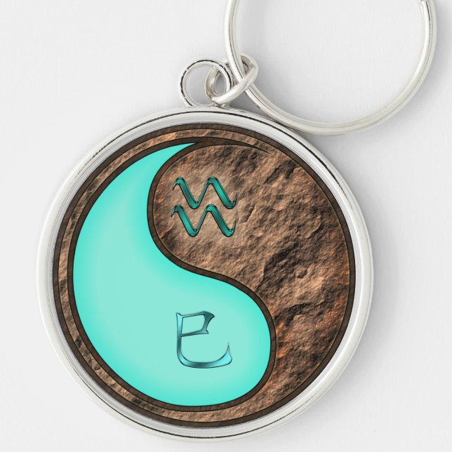 Aquarius & Earth Snake Keychain (Front)