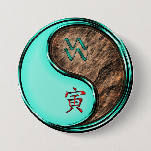 Aquarius & Earth Tiger 3 Inch Round Button