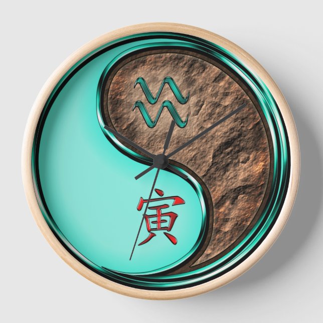Aquarius & Earth Tiger Clock (Front)