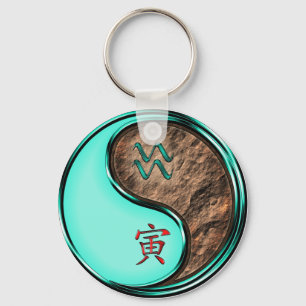 Aquarius & Earth Tiger Keychain