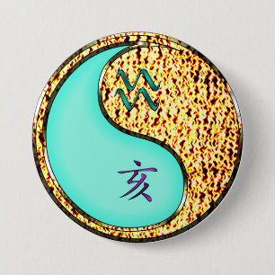 Aquarius & Fire Boar 3 Inch Round Button