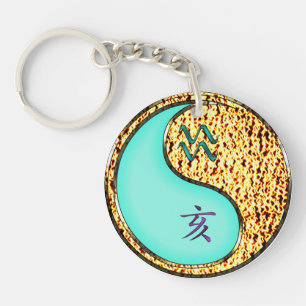 Aquarius & Fire Boar Keychain