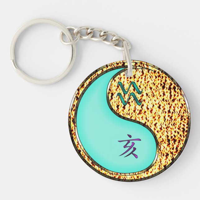 Aquarius & Fire Boar Keychain (Front)