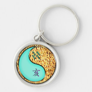 Aquarius & Fire Boar Keychain