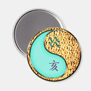 Aquarius & Fire Boar Magnet
