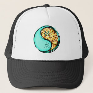 Aquarius & Fire Dog Keychain Trucker Hat