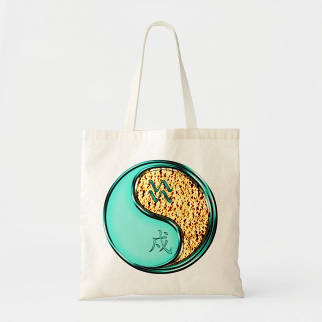 Aquarius & Fire Dog Tote Bag (Front)