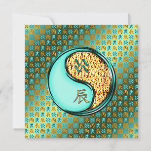 Aquarius & Fire Dragon Card