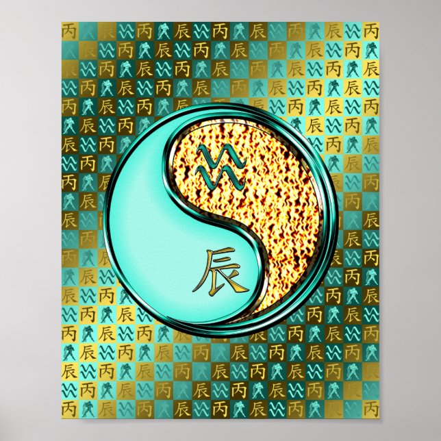 Aquarius & Fire Dragon Poster (Front)