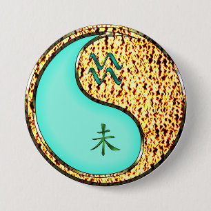 Aquarius & Fire Goat 3 Inch Round Button