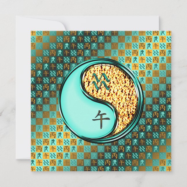 Aquarius & Fire Horse Card (Front)