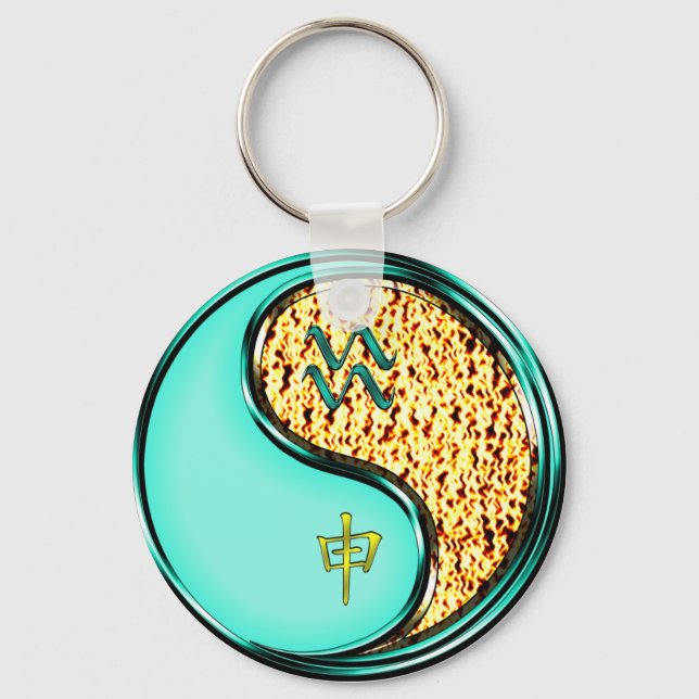 Aquarius & Fire Monkey Keychain (Front)