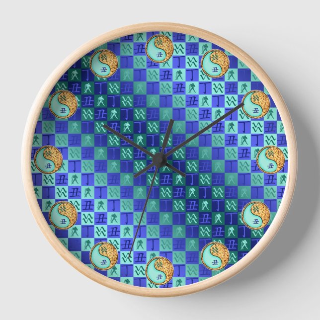 Aquarius & Fire Ox Clock (Front)