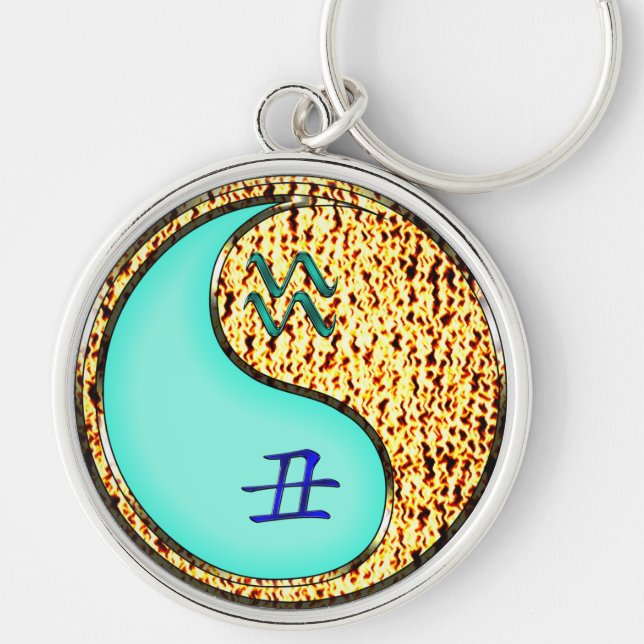 Aquarius & Fire Ox Keychain (Front)