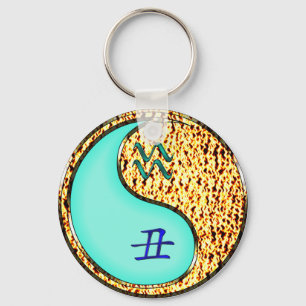 Aquarius & Fire Ox Keychain