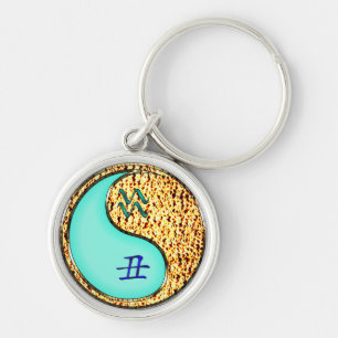 Aquarius & Fire Ox Keychain