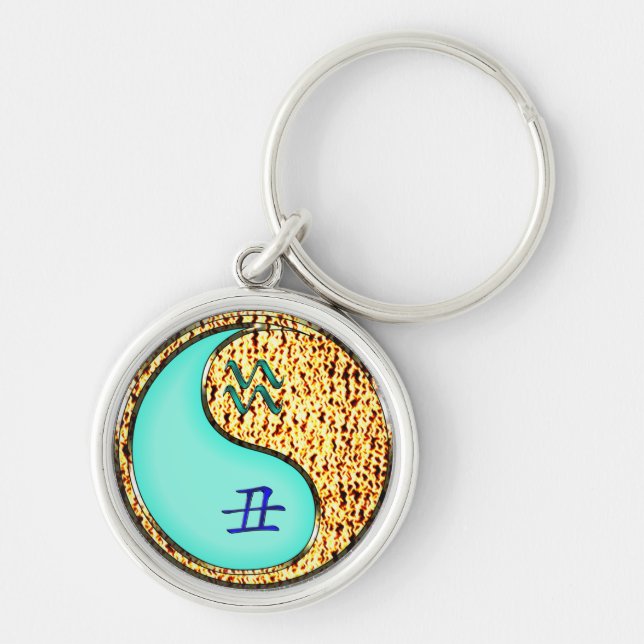 Aquarius & Fire Ox Keychain (Front)