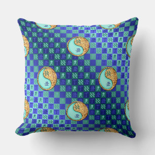 Aquarius & Fire Ox Throw Pillow