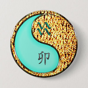 Aquarius & Fire Rabbit 3 Inch Round Button