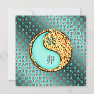 Aquarius & Fire Rabbit Card