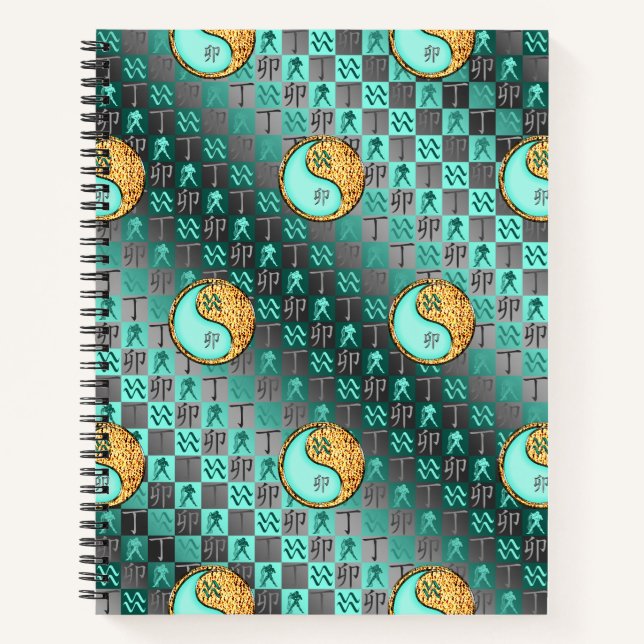 Aquarius & Fire Rabbit Notebook (Front)