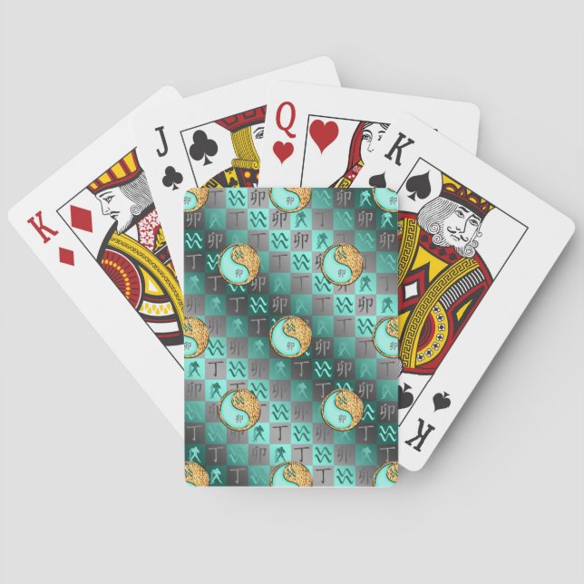 Aquarius & Fire Rabbit Playing Cards (Back)
