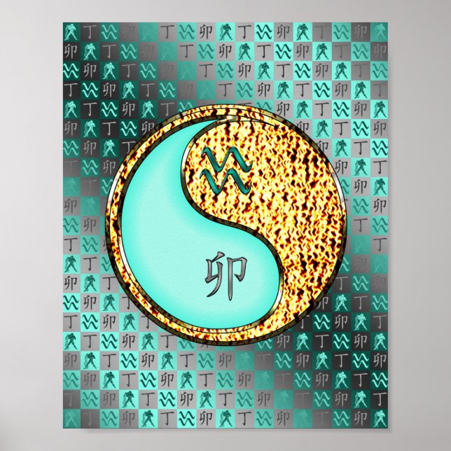 Aquarius & Fire Rabbit Poster (Front)