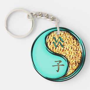 Aquarius & Fire Rat Keychain