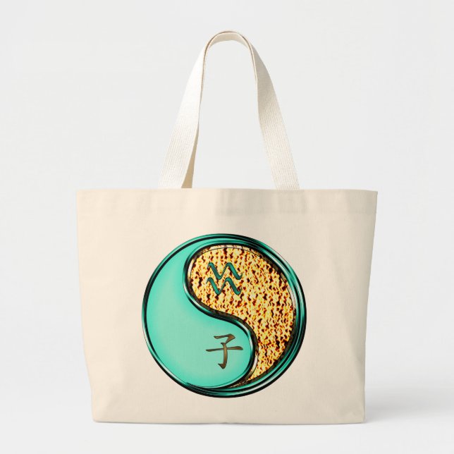 Aquarius & Fire Rat Large Tote Bag (Front)