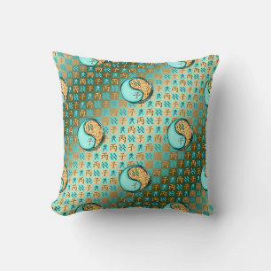 Aquarius & Fire Rat Throw Pillow