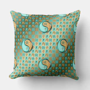 Aquarius & Fire Rat Throw Pillow