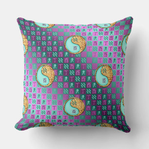 Aquarius & Fire Rooster Throw Pillow