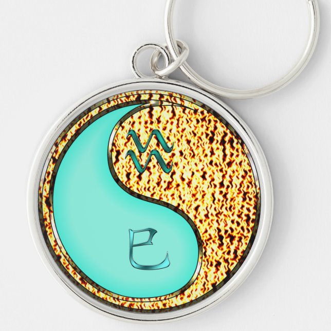 Aquarius & Fire Snake Keychain (Front)